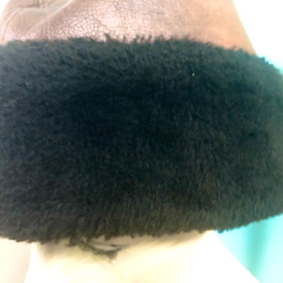 ***SOLD***60s Menss Brown Vinyl & Fx Black Fur Trimmed Cap Russian Cossack Hat - Picture 4 of 7